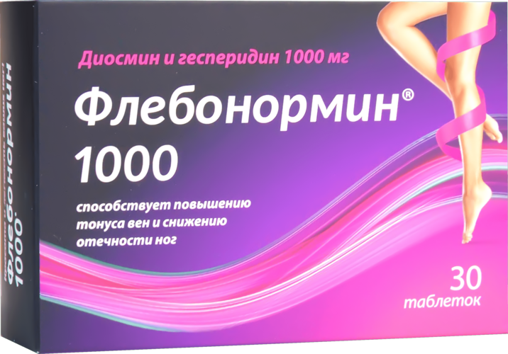 Флебонормин 1000 диосмин и гесперидин, 30 шт, таблетки покрытые оболочкой
Флебонормин 1000 диосмин и гесперидин, 30 шт, таблетки покрытые оболочкой
