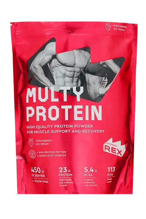 Коктейль ProteinRex Multy Protein со вкусом клубничного мороженого, 450 г
Коктейль ProteinRex Multy Protein со вкусом клубничного мороженого, 450 г