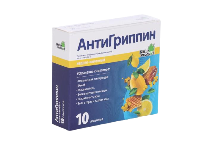Антигриппин, 10 шт, порошок для приготовления раствора для приема внутрь лимон-мед
Антигриппин, 10 шт, порошок для приготовления раствора для приема внутрь лимон-мед