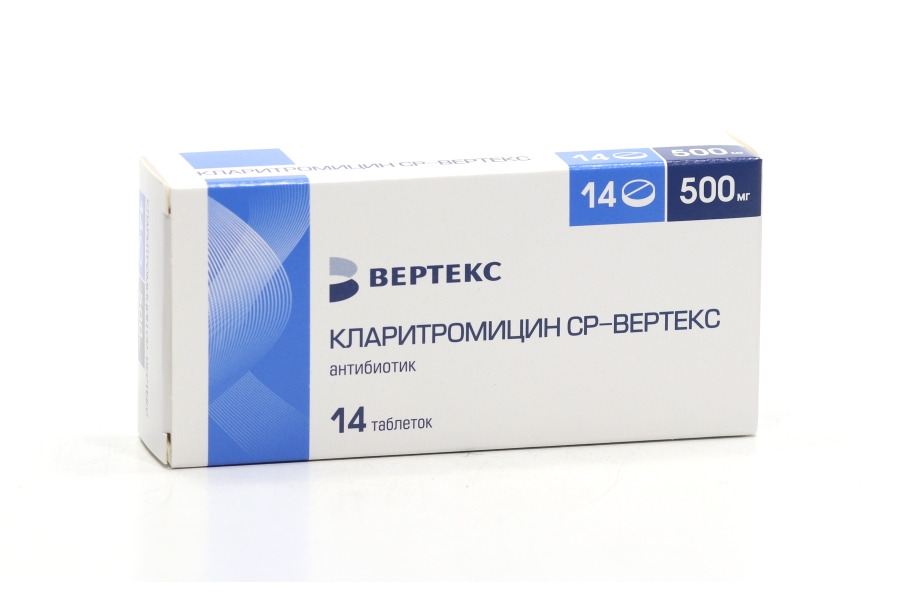 Кларитромицин СР-Вертекс 500 мг, 14 шт, таблетки пролонгированного действия покрытые пленочной оболочкой Вертекс
Кларитромицин СР-Вертекс 500 мг, 14 шт, таблетки пролонгированного действия покрытые пленочной оболочкой Вертекс