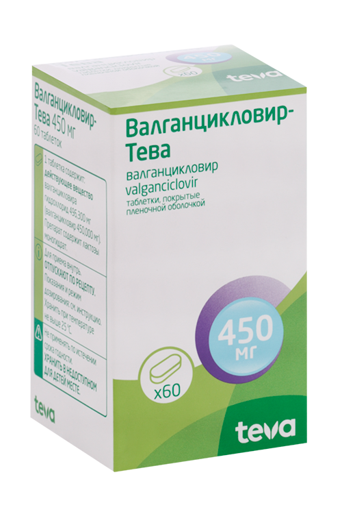 Валганцикловир-Тева, 450 мг, 60 шт, таблетки покрытые пленочной оболочкой
Валганцикловир-Тева, 450 мг, 60 шт, таблетки покрытые пленочной оболочкой