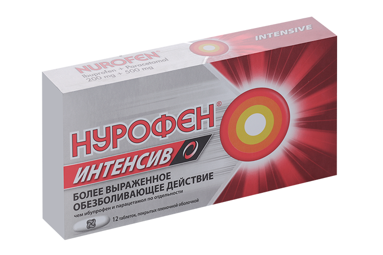 Нурофен Интенсив 200 мг+500 мг, 12 шт, таблетки покрытые пленочной оболочкой
Нурофен Интенсив 200 мг+500 мг, 12 шт, таблетки покрытые пленочной оболочкой