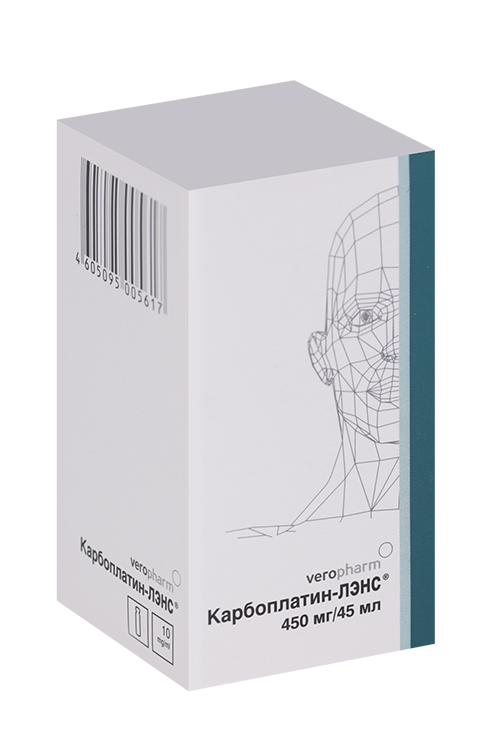 Карбоплатин-ЛЭНС 10 мг/мл, 45 мл, концентрат для приготовления раствора для инфузий
Карбоплатин-ЛЭНС 10 мг/мл, 45 мл, концентрат для приготовления раствора для инфузий