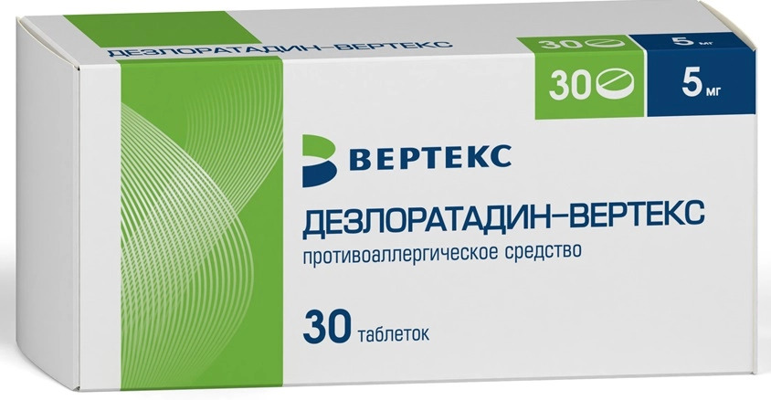 Дезлоратадин-Вертекс 5 мг, 30 шт, таблетки покрытые пленочной оболочкой
Дезлоратадин-Вертекс 5 мг, 30 шт, таблетки покрытые пленочной оболочкой