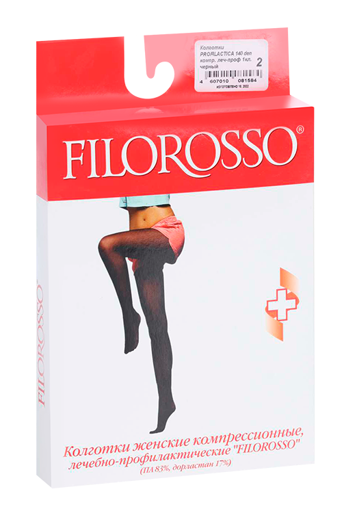 Колготки FILOROSSO Profilactica компресс лечеб-профилакт 140 den 1 класс черный р 2
Колготки FILOROSSO Profilactica компресс лечеб-профилакт 140 den 1 класс черный р 2