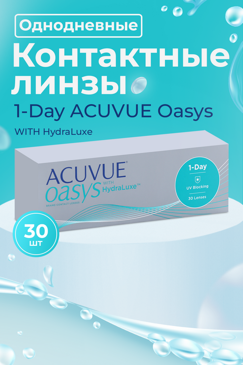 Линзы ACUVUE Oasys 1-Day контактные with hydraluxe R 9,0 (диоптрия -5,75), 30 шт
Линзы ACUVUE Oasys 1-Day контактные with hydraluxe R 9,0 (диоптрия -5,75), 30 шт