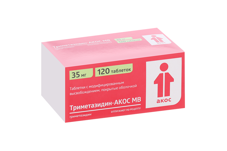 Триметазидин-АКОС МВ 35 мг, 120 шт, таблетки с модифицированным высвобождением покрытые оболочкой
Триметазидин-АКОС МВ 35 мг, 120 шт, таблетки с модифицированным высвобождением покрытые оболочкой