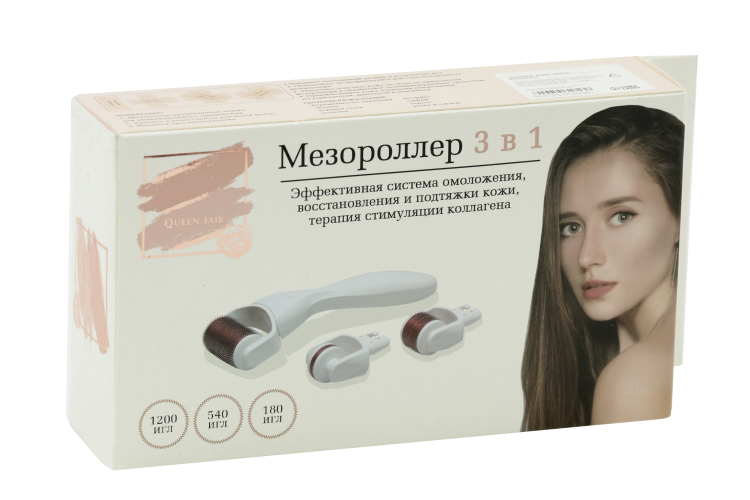 Мезороллер Queen fair универсальный 3 насадки 1200 игл-1,5 мм/540 игл-1 мм/180 игл-0,5 мм белый
Мезороллер Queen fair универсальный 3 насадки 1200 игл-1,5 мм/540 игл-1 мм/180 игл-0,5 мм белый