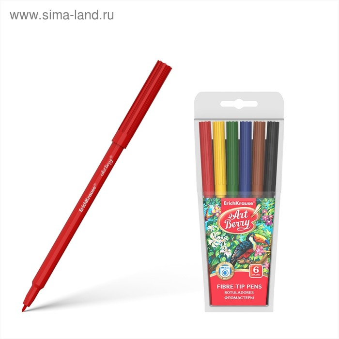 Фломастеры ErichKrause 6 цветов ArtBerry, узел, 1-2 мм, микс x1
Фломастеры ErichKrause 6 цветов ArtBerry, узел, 1-2 мм, микс x1