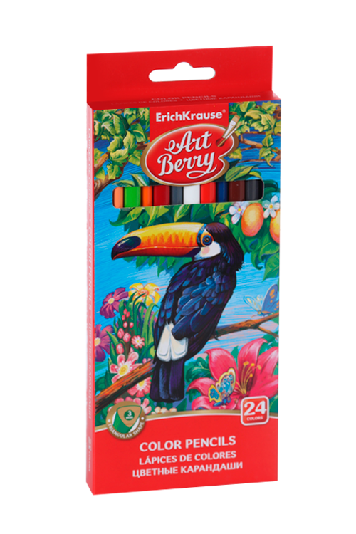 Карандаши ErichKrause 24 цвета ArtBerry трехгранные яркий и мягкий грифель 3 мм картон упаков
Карандаши ErichKrause 24 цвета ArtBerry трехгранные яркий и мягкий грифель 3 мм картон упаков
