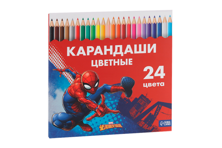 Карандаши MARVEL 24 цвета Супергерой заточенные шестигранные картонная упаковка Человек-паук
Карандаши MARVEL 24 цвета Супергерой заточенные шестигранные картонная упаковка Человек-паук