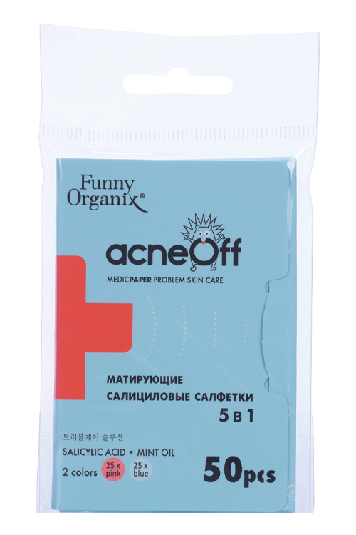 Салфетки Funny Organix AcneOFF Матирующие салицил д/проблем кожи лица 5 в 1, 50 шт
Салфетки Funny Organix AcneOFF Матирующие салицил д/проблем кожи лица 5 в 1, 50 шт