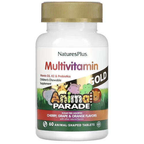 Мультивитаминный комплекс детский NaturesPlus Animal Parade GOLD Multi ассорти, 60 шт, таблетки жевательные
Мультивитаминный комплекс детский NaturesPlus Animal Parade GOLD Multi ассорти, 60 шт, таблетки жевательные