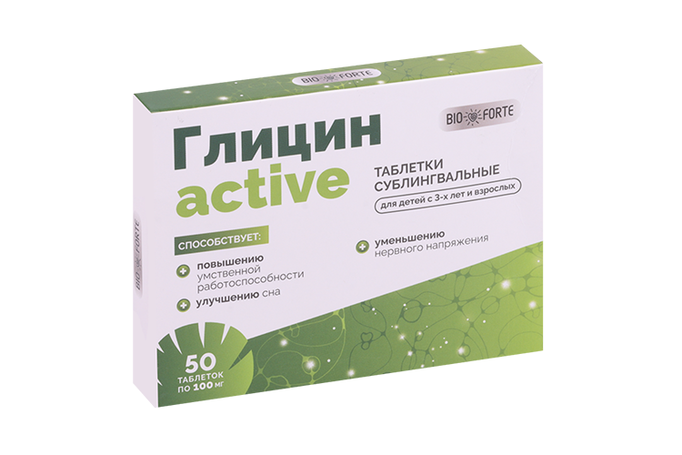Глицин-Актив BioForte, 50 шт, таблетки для рассасывания
Глицин-Актив BioForte, 50 шт, таблетки для рассасывания