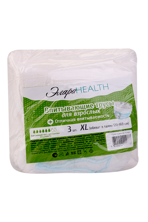 Трусы ЭлараHealth д/взрослых впитывающие р XL, 3 шт
Трусы ЭлараHealth д/взрослых впитывающие р XL, 3 шт