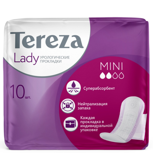 Прокладки Tereza Lady mini урологические д/женщин, 10 шт
Прокладки Tereza Lady mini урологические д/женщин, 10 шт