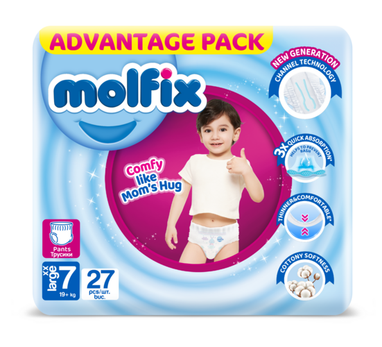 Трусики Molfix XX Large д/детей (19 кг), 27 шт
Трусики Molfix XX Large д/детей (19 кг), 27 шт