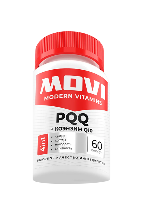 Пирролохинолинхинон комплекс PQQ 20 мг + Коэнзим Q10 Movi, 60 шт, капсулы
Пирролохинолинхинон комплекс PQQ 20 мг + Коэнзим Q10 Movi, 60 шт, капсулы