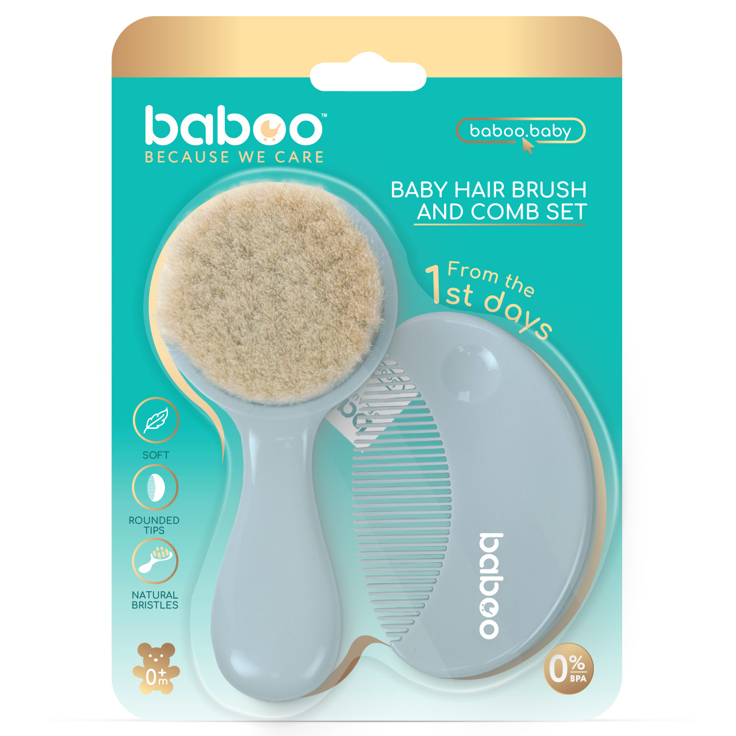 Щётка (натуральн) для волос с расческой BABOO 0 мес+
Щётка (натуральн) для волос с расческой BABOO 0 мес+