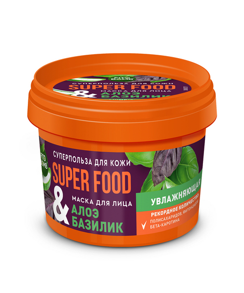 Маска Fitoкосметик Super Food увлажняющая алоэ/базилик д/лица, 100 мл
Маска Fitoкосметик Super Food увлажняющая алоэ/базилик д/лица, 100 мл