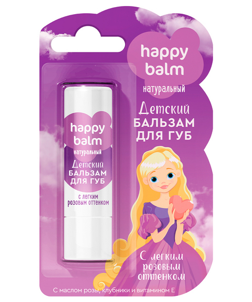 Бальзам д/губ Happy Balm c легким розовым оттенком детский, 3,6 г
Бальзам д/губ Happy Balm c легким розовым оттенком детский, 3,6 г