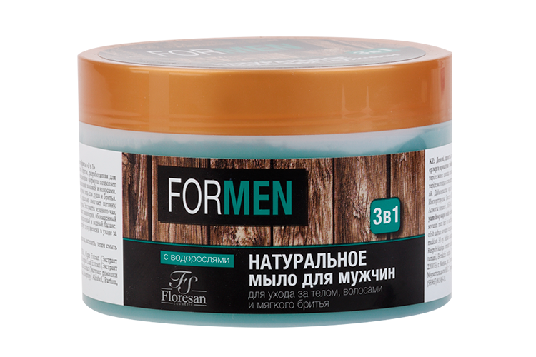 Мыло Floresan натуральное муж д/ухода за кожей/волосами 3 в1 с водорослями, 450 г
Мыло Floresan натуральное муж д/ухода за кожей/волосами 3 в1 с водорослями, 450 г