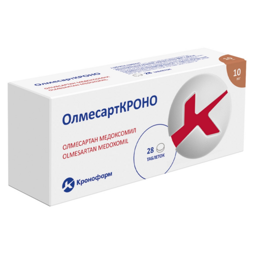 ОлмесартКроно 10 мг, 28 шт, таблетки покрытые пленочной оболочкой
ОлмесартКроно 10 мг, 28 шт, таблетки покрытые пленочной оболочкой