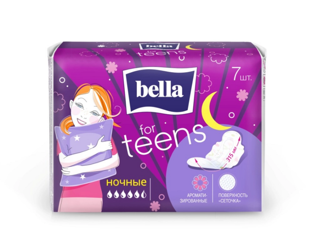 Прокладки Bella For Teens ультратонкие ночные ароматизир поверхность сеточка, 7 шт
Прокладки Bella For Teens ультратонкие ночные ароматизир поверхность сеточка, 7 шт