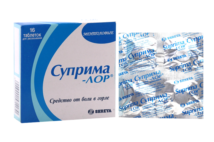 Суприма-Лор, 16 шт, таблетки для рассасывания ментоловые