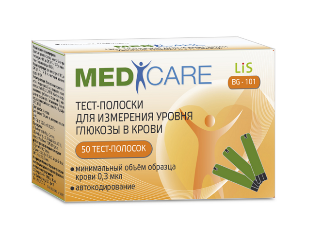 

Тест-полоски Медикеа-ЛиС д/глюкометра банка, 50 шт