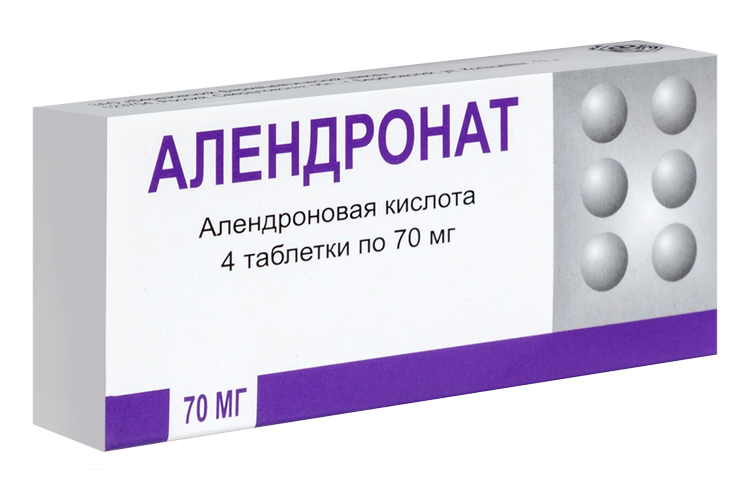 Алендронат 70 мг, 4 шт, таблетки