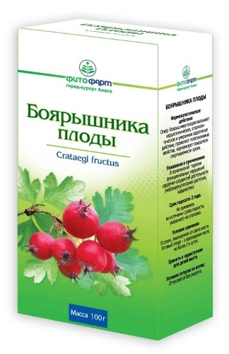 Боярышника плоды, 100 г, сырье