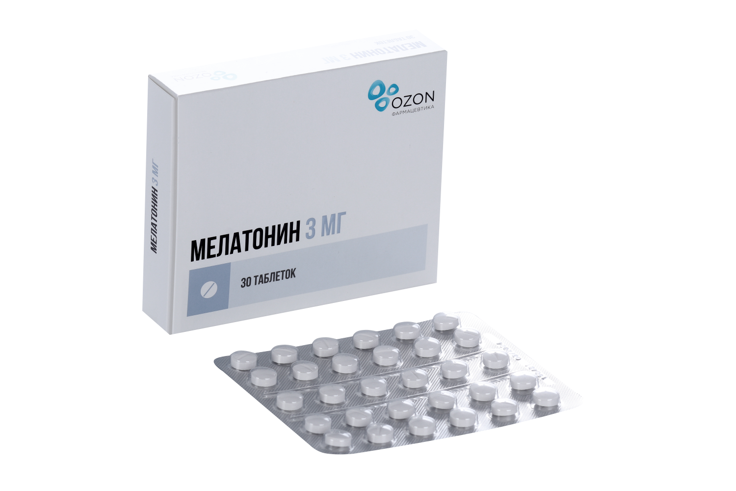 

Мелатонин 3 мг, 30 шт, таблетки покрытые пленочной оболочкой