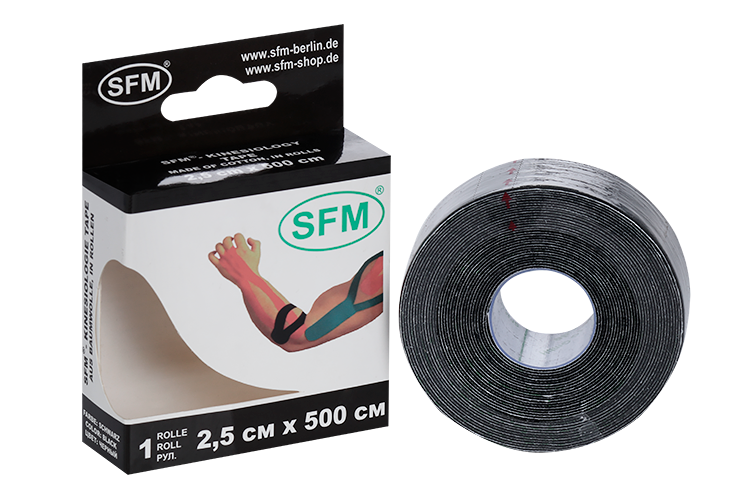 

Тейп-кинезио SFM-Plaster на хлопковой основе рулон 2.5 х 500 см, черный