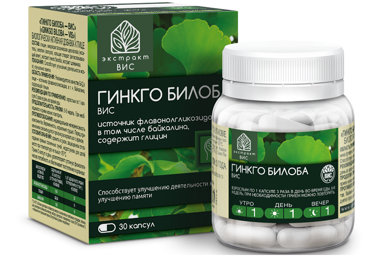 

Гинкго Билоба ВИС, 0,4 г, 30 шт, капсулы