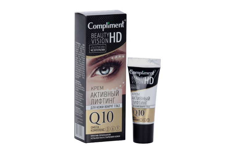 Крем Compliment Beauty Vision HD д/кожи вокруг глаз активный лифтинг Q10, 25 мл крем для глаз compliment крем активный лифтинг для кожи вокруг глаз beauty vision hd