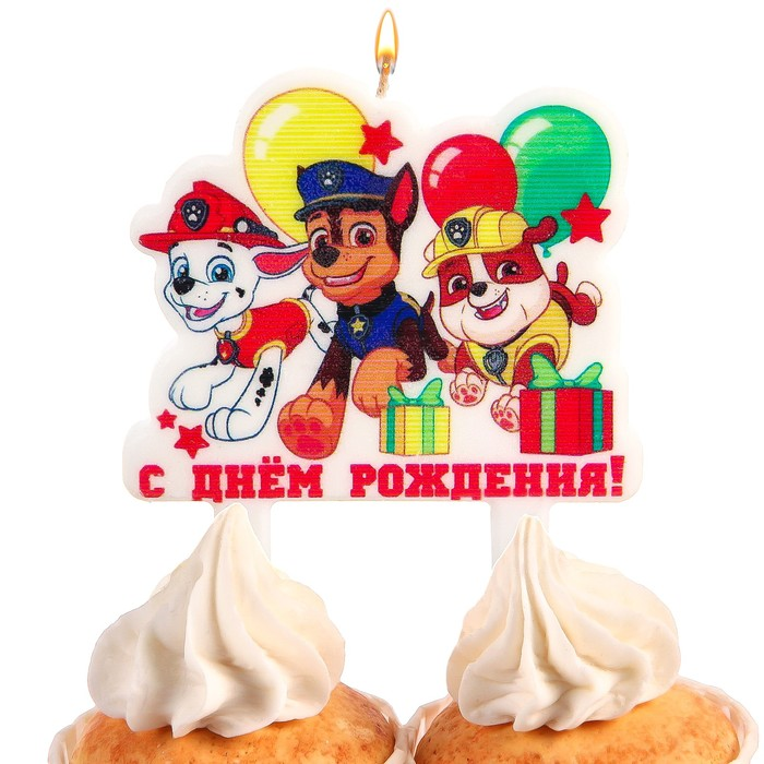 Свеча Paw Patrol в торт С Днем Рождения свеча в торт с днем рождения 7 7х8 9 см