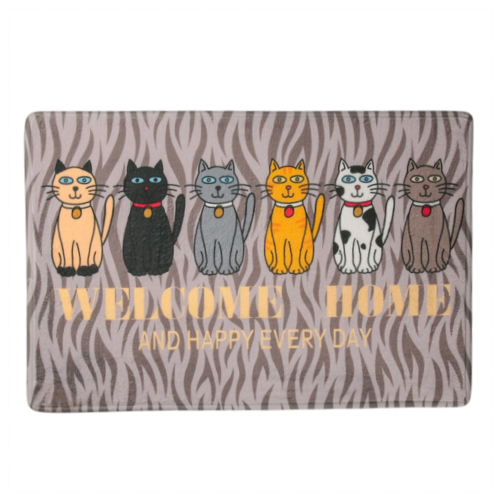Коврик д/дома Доляна Кошки 40х60 см цвет коричневый