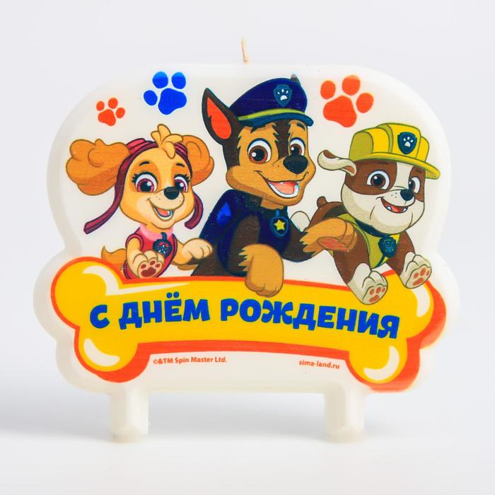 Свеча Paw Patrol в торт С Днем рождения скай/гончик/крепыш свеча paw patrol в торт цифра 4 с днем рождения