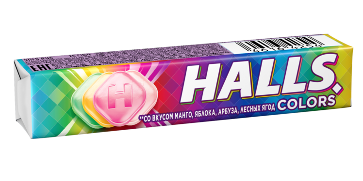 Леденцы Halls Colors ассорти, 25 г