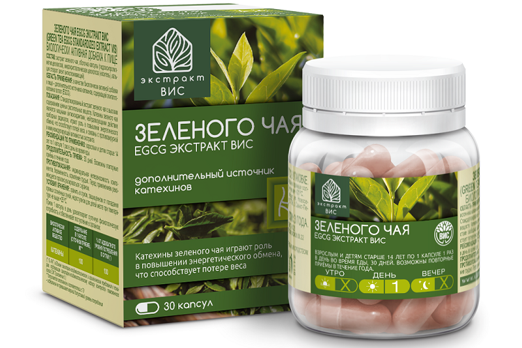 

Зеленого чая EGCG экстракт Вис, 0,3 г, 30 шт, капсулы