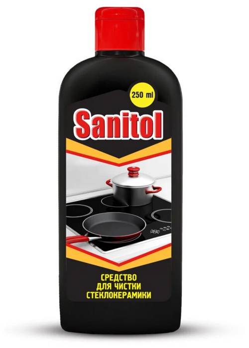 Средство Sanitol д/чистки стеклокерамики 250 мл