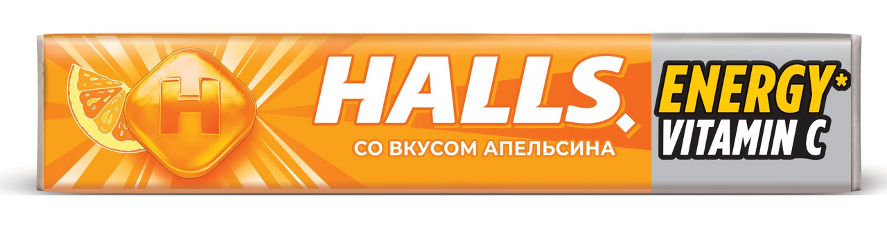 Леденцы Halls апельсин, 25 г