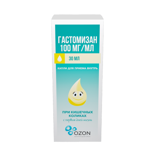 

Симетикон Гастомизан 100 мг/мл, 30 мл, капли для приема внутрь