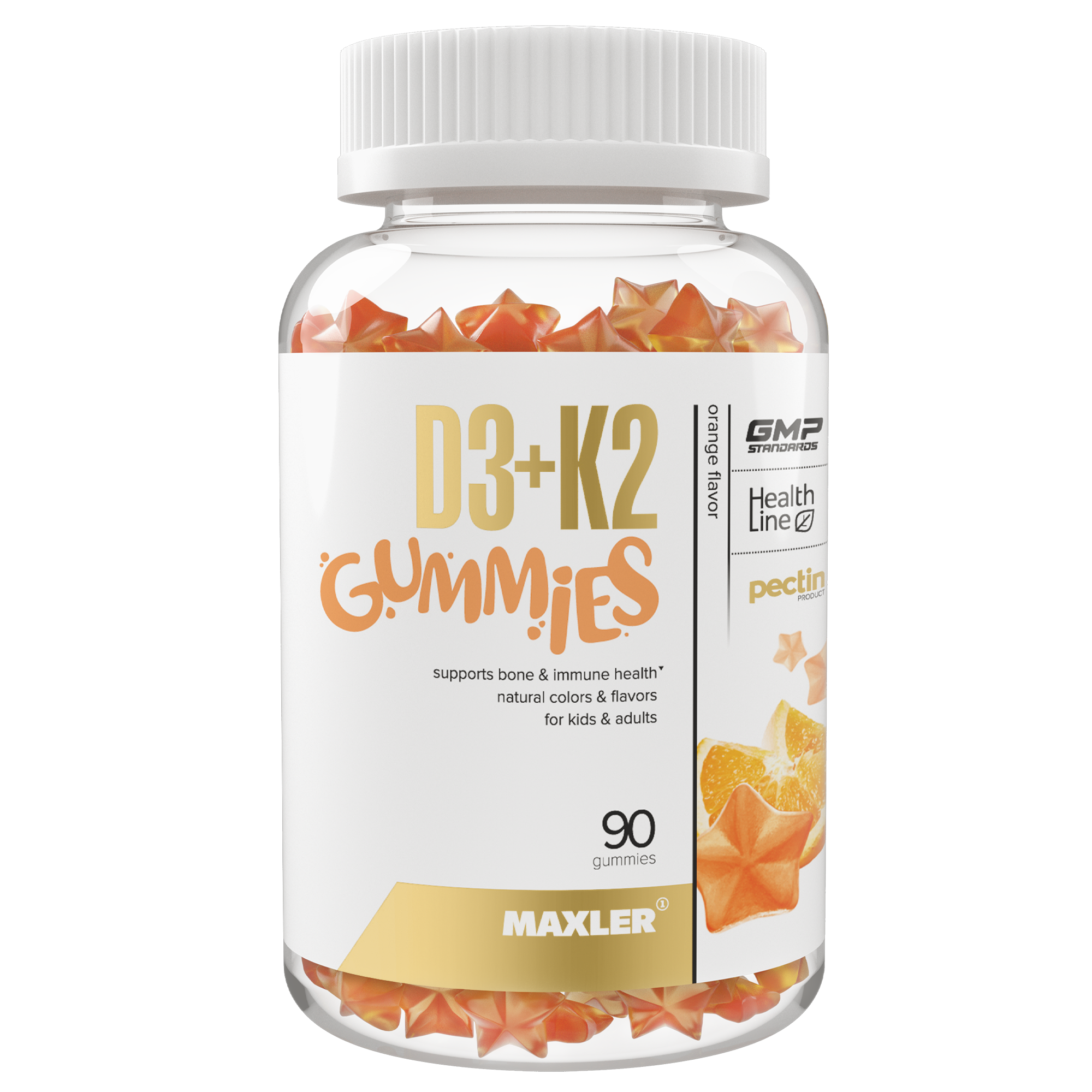 Витамины для детей Maxler витамин Д3 К2 со вкусом апельсина, 90 жевательных пастилок