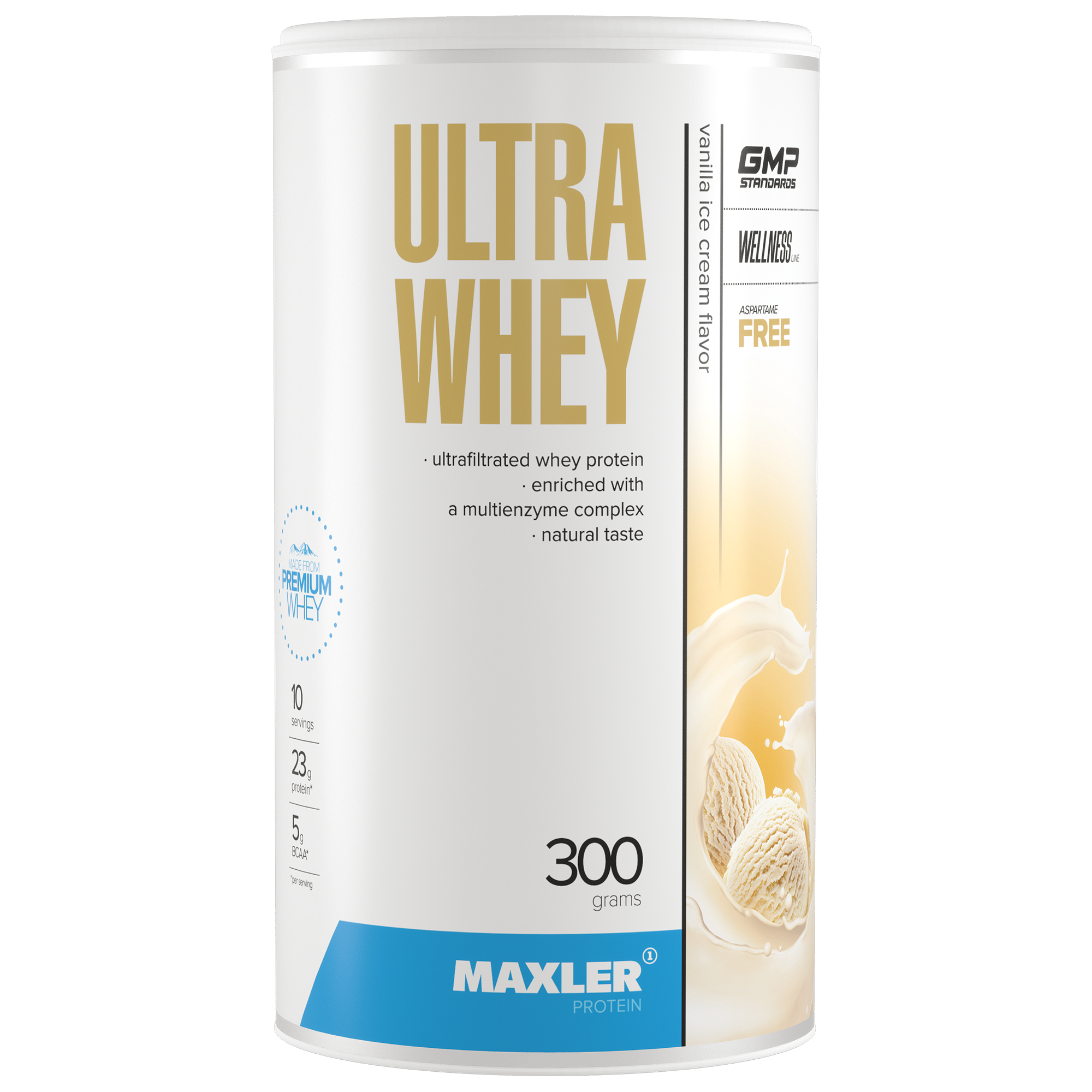 Протеин сывороточный Maxler Ultra Whey, 300 гр - ванильное мороженое