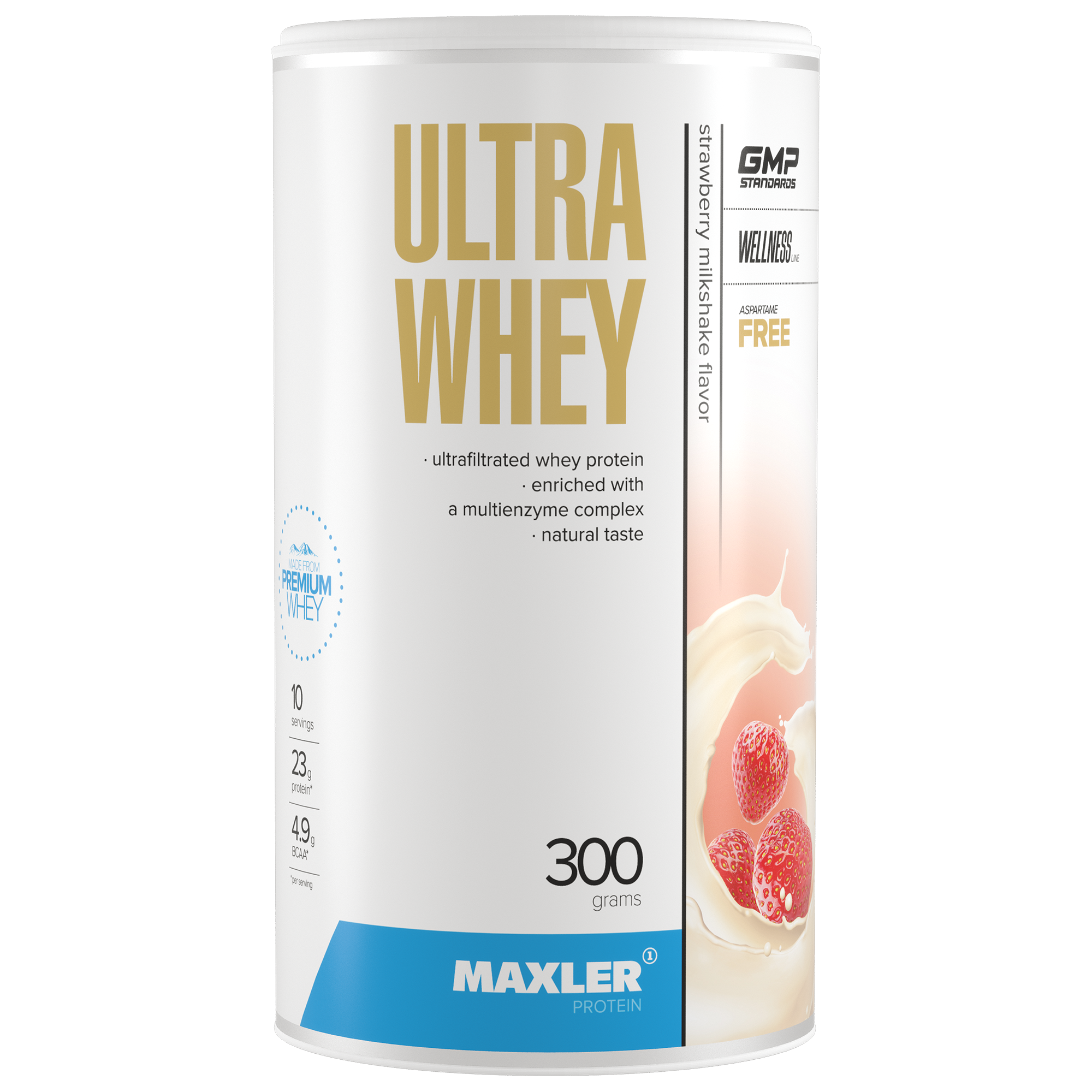 Протеин сывороточный Maxler Ultra Whey, 300 гр - клубничный милкшейк