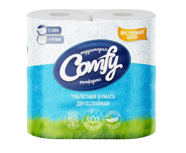 

Бумага туалетная COMFY 2-х слойная, 4 шт