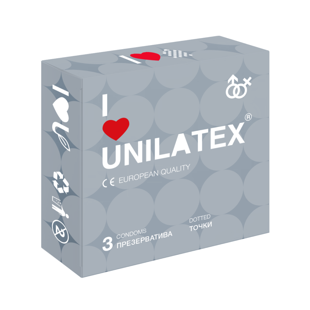 Презервативы Unilatex Dotted, 3 шт.