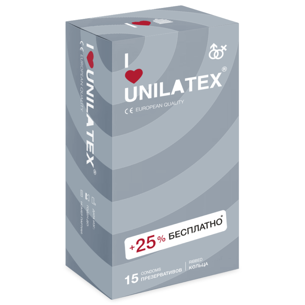 Презервативы Unilatex Ribbed, 15 шт.